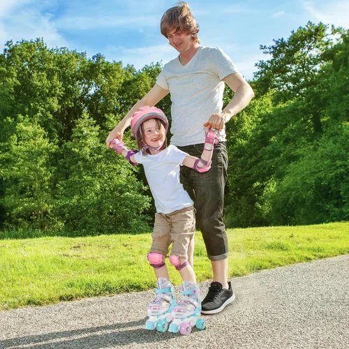 Miniatura 4 de BABY JOY Patines de ruedas de mariposa, 4 tamaños ajustables para niñas, adolescentes y adultos de 5 a 8 a 13 años o más, con ruedas iluminadas