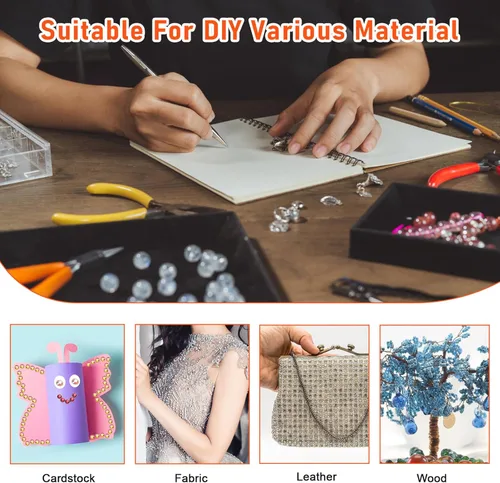 Miniatura 7 de Catcan Herramienta Aplicadora de Hotfix, Kit Aplicador de Rhinestones Hotfix Bedazzler con 2 Cajas de Rhinestones de Cristal AB Herramienta Naranja