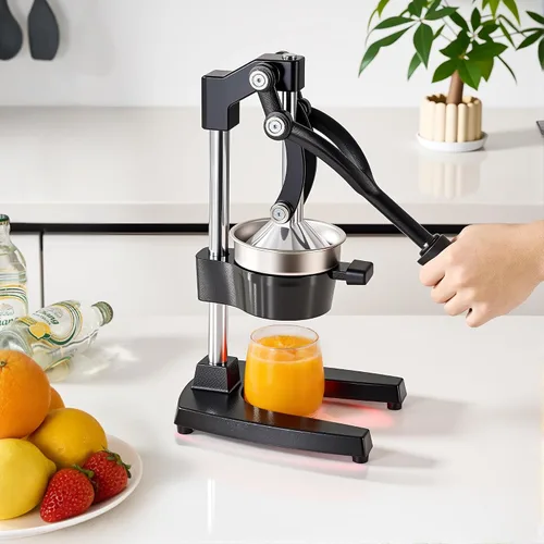 Miniatura 7 de Exprimidor manual de cítricos de hierro fundido, exprimidor comercial de prensa manual, exprimidor de encimera resistente para jugo de limón naranja