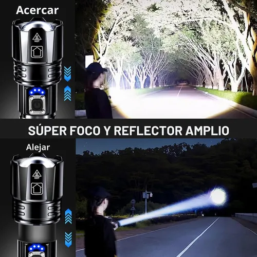 Miniatura 4 de AKNEAR Linterna recargable de alta luminosidad súper brillante (pantalla digital, 1 paquete)