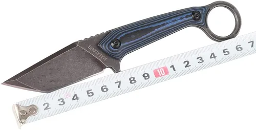 Miniatura 4 de MASALONG kni211 - Cuchillo recto táctico de hoja fija para acampar al aire libre, mango cómodo de acero D2 (negro)