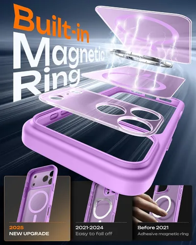 Miniatura 412 de TOCOL Funda para iPhone 11, compatible con Magsafe, protección completa de cámara, imanes integrados, protección contra caídas, funda translúcida