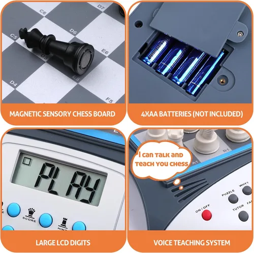 Miniatura 8 de Talking Chess Master - Juego de ajedrez electrónico con clasificación ELO de 2000, ideal para entrenamiento de estrategia cerebral, juego