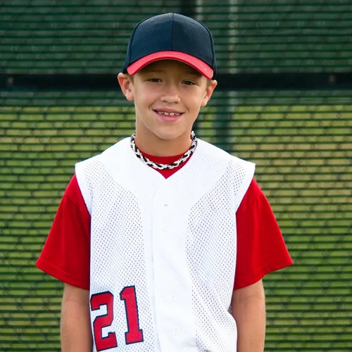 Miniatura 6 de Zeyune Collar de béisbol de 18 pulgadas para niños, tres cuerdas trenzadas, tornado, titanio, collar de cuerda de béisbol para hombre