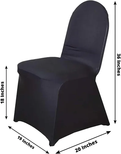 Miniatura 5 de Efavormart - Funda para silla de banquete de elastano negro con bolsillos para pies