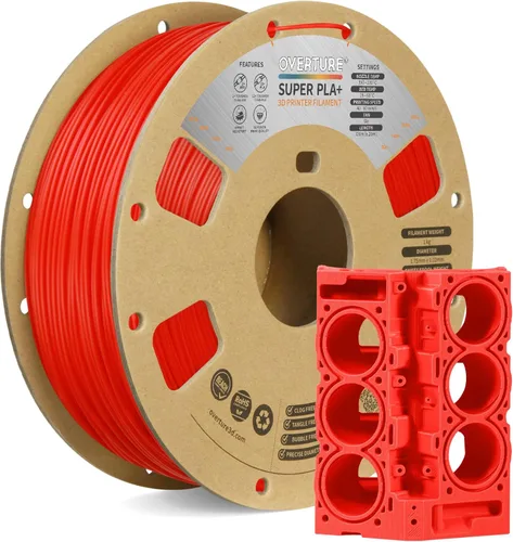 Miniatura 33 de Overture PLA Plus (PLA+) Filamento de 1/16 pulgadas, dureza mejorada con rollo PLA, con superficie de construcción 3D de 7.87 × 7.87 pulgadas, PLA