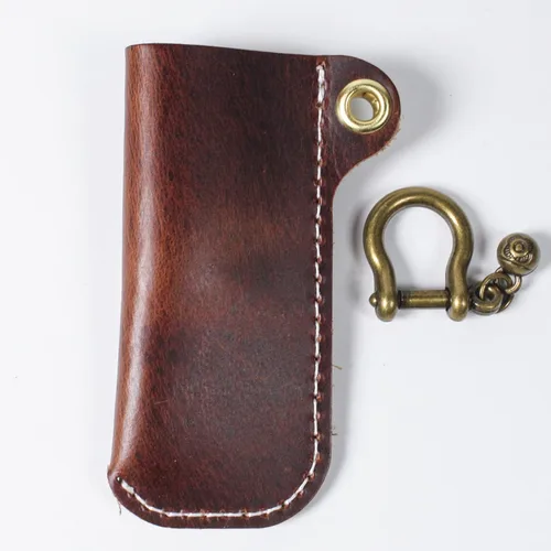 Miniatura 4 de HUMWE BIC - Funda para encendedor de cuero para encendedor de tamaño estándar, funda de cuero genuino con grilletes de herradura de metal