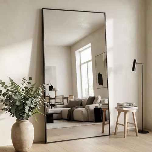 Miniatura 7 de Espejo de cuerpo entero, 76"x44" Espejo de pie independiente, Espejo de pie de gran tamaño Espejos de cuerpo entero con soporte para dormitorio