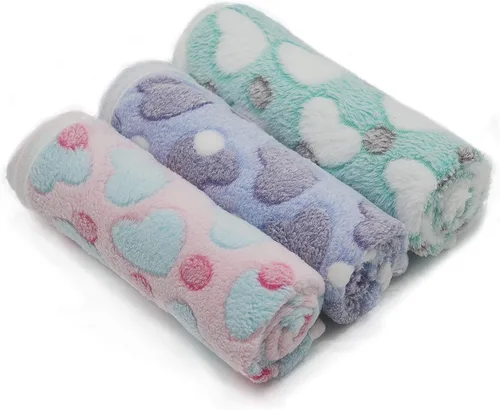 Miniatura 11 de 1 paquete de 3 mantas para cachorros, súper suaves y cálidas, tapete gris para dormir con bonito estampado de vellón esponjoso, manta de franela