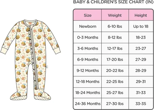 Miniatura 6 de Footie Ruffled Zippered Viscose from Bamboo One-Piece Baby Clothes 0-36 Months