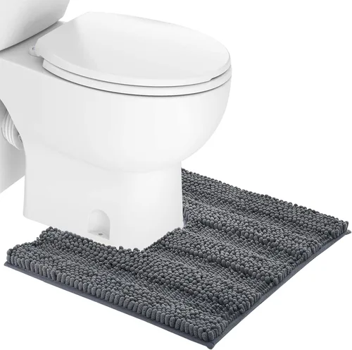 Miniatura 30 de NICETOWN Tapete negro para baño, antideslizante, suave, absorbente de agua, tapete de bajo perfil para entrada, tapete para vestíbulo, puerta