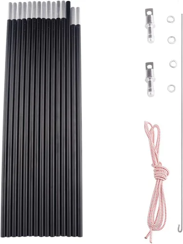 Miniatura 10 de Reemplazo de postes de aluminio para tienda, se adapta tanto a extremos hembra como macho, kit de reparación ligero de poste de tienda, aleación
