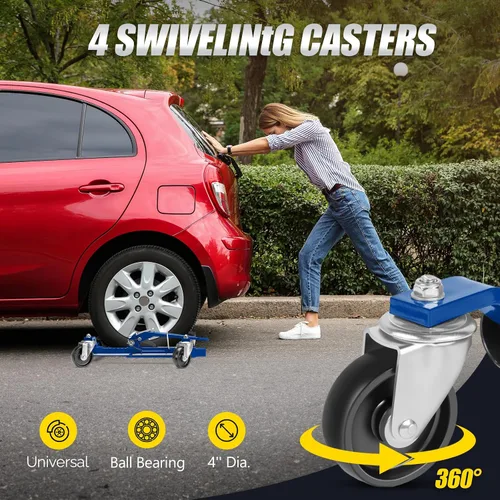 Miniatura 3 de TUFFIOM Juego de 4 gatos para ruedas de automóvil, patines mecánicos de 6000 libras, gato de posicionamiento de vehículo de 12 pulgadas, rodillos