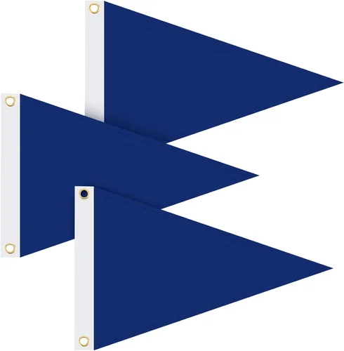 3 piezas de banderas de galón de nylon en forma de triángulo para barco, 30 x 45 cm, bandera en blanco con ojales metálicos para barcos, navegación,