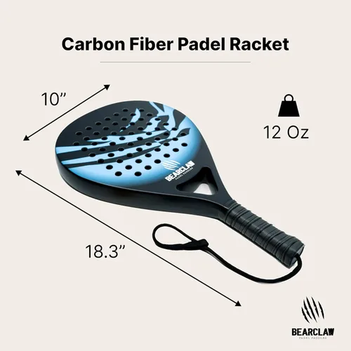 Miniatura 2 de Padel Racket Carbon Fiber Surface with EVA Memory, Flex Foam Core - Lightweight Padel Racquet