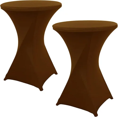 Miniatura 6 de Jeloris Paquete de 2 manteles redondos de elastano elástico de elastano de 32 x 43 pulgadas, color negro, para bodas, banquetes, eventos, fiestas