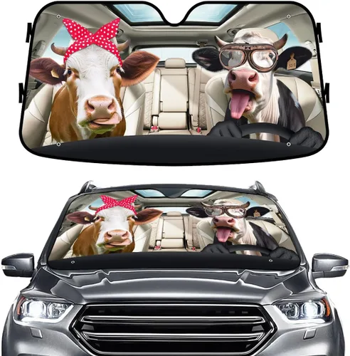 Miniatura 62 de GENANY - Cubierta de parabrisas de flamenco para automóvil, SUV, camión (55 x 30 pulgadas), protector térmico plegable, persianas para ventanas