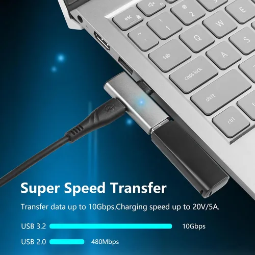 Miniatura 3 de SinLoon USB C a USB 3.2 10Gbps Tipo C a USB A Adaptador OTG hembra y adaptador de fuente de alimentación PD de 100W para el teléfono de la tableta