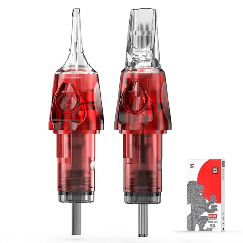 Miniatura 16 de CNC 3RL Cartucho de agujas de tatuaje 20 Uds #10 Bugpin agujas desechables Round Liner con membrana EN04-20-1003RL Rojo