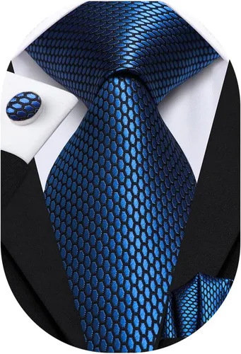 Miniatura 202 de Dubulle Corbata tejida de cachemira para hombre y gemelos de pañuelo para hombre, conjunto de gemelos para boda formal y negocios