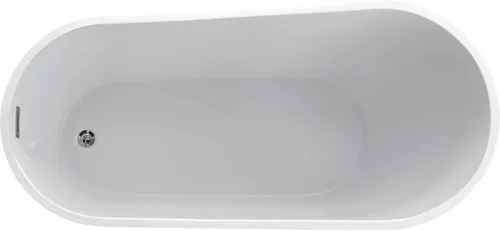 Miniatura 3 de ANZZI Bañera ovalada independiente, 67 pulgadas, moderno acrílico blanco brillante + fibra de vidrio, bañera de hidromasaje independiente, Blanco