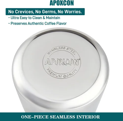 Miniatura 4 de APOXCON Cafetera de acero inoxidable con mango de madera maciza ignífuga y perilla de progreso de cerveza transparente de vidrio resistente, olla