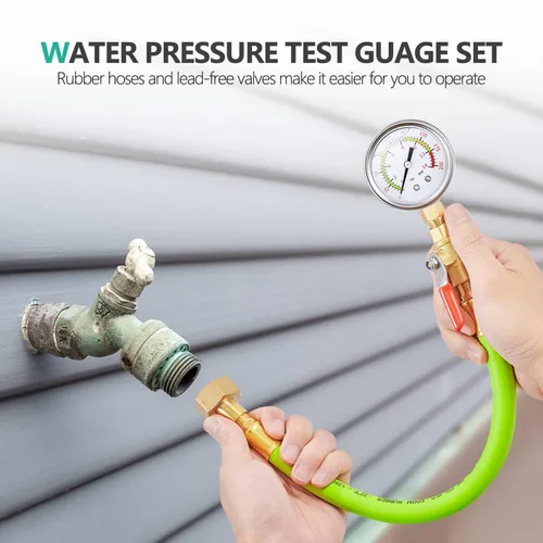 Miniatura 2 de Manómetro de Presión de Prueba de Agua de Acero Inoxidable Tamaño de Esfera de 2", Montaje Inferior con Relleno de Líquido 0~200PSI