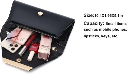 Miniatura 7 de MUDUO Bolso de mano de charol para mujer, bolso de noche, M