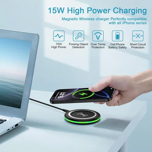 Miniatura 2 de Cargador inalámbrico Samsung de 15 W, almohadilla de carga rápida para Samsung Galaxy S26 S25 Edge S24 Ultra S23 S22 S21 S20 Z Flip 7 FE 6 5 4 3 Z
