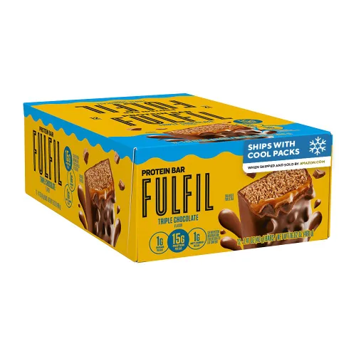 Miniatura 12 de FULFIL Barritas proteicas con sabor a avellana y chocolate, sin gluten, con 0.55 onzas de proteína, grapas de despensa, 12