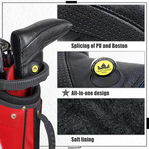 Miniatura 5 de Cubierta clásica duradera para cabeza de palo de golf Craftsman Golf para Driver, Maderas, Híbridos y Cubierta para putter de mazo de hoja