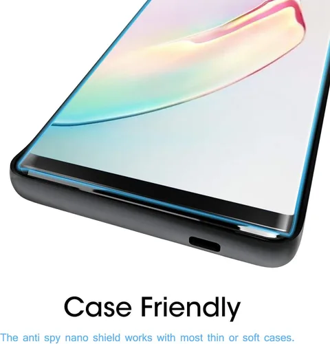 Miniatura 5 de Protector de pantalla de privacidad para Galaxy Note 20 Ultra, compatible con fundas, huellas dactilares disponibles, película suave para Samsung