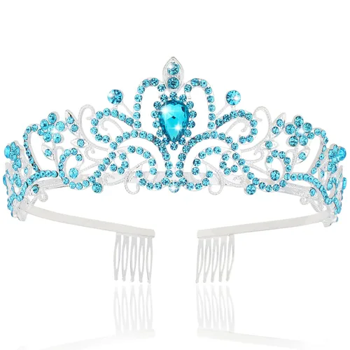 Miniatura 13 de KICOSY 296 956 Tiara y Coronas para Mujeres, 1 unidad (paquete de 1), Cristal Diamante falso