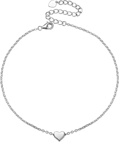 Miniatura 16 de Silvora Tobillera de plata de ley 925 para mujeres y hombres, tobilleras de corazón de eslabones cubanos para mujer, tobillera de playa con caja