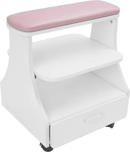 Miniatura 8 de Carrito de pedicura con 4 ruedas con frenos, carrito portátil de spa con cajón práctico, soporte de baño de pies de pedicura, reposapiés de pedicura