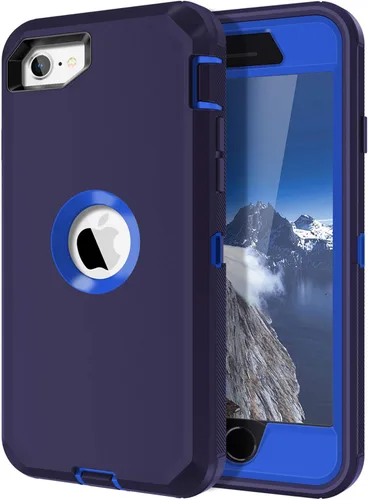 Miniatura 12 de I-HONVA - Carcasa protectora de 3 capas para iPhone SE 2020, protector de pantalla integrado, a prueba de golpes, polvo y caídas, resistente
