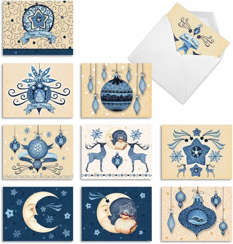 Miniatura 11 de The Best Card Company - 10 tarjetas navideñas de felicitación con sobres - Tarjetas festivas y divertidas surtidas para las vacaciones