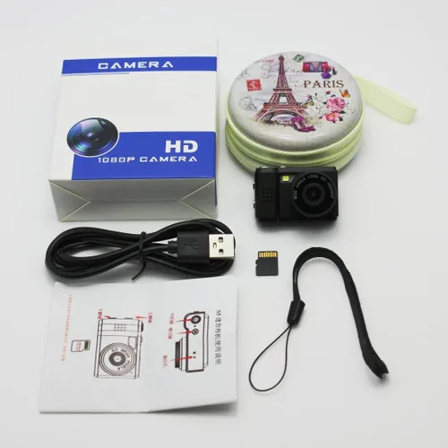 Mini llavero cámara digital con flash, tarjeta de 128 GB, 2 MP, 0.96 pulgadas, 1080P, tamaño de bolsillo, batería de larga duración, grabadora de