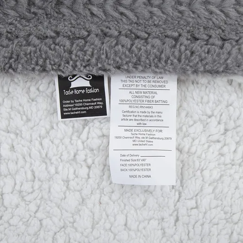Miniatura 8 de Tache - Manta de piel sintética gris para sofá, manta mullida con textura burbujeante a rayas en relieve, cálida, súper suave y esponjosa, manta