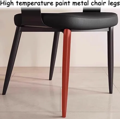 Miniatura 7 de YVYKFZD Juego de sillas de comedor, silla de comedor con patas de metal y respaldo curvo, sillas de cocina tapizadas de cuero, reposabrazos, silla