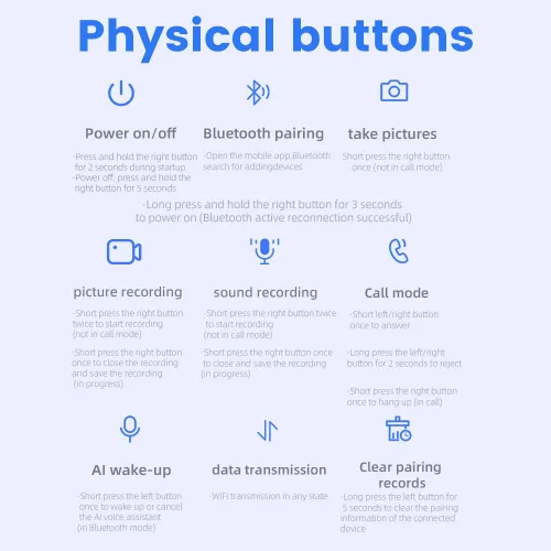 Miniatura 3 de Lentes inteligentes con inteligencia artificial con cámara HD de 80 MP, video de 1080P, Bluetooth/Wi-Fi, control de voz y reconocimiento