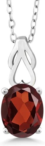 Miniatura 112 de Gem Stone King Collar de plata de ley 925 con piedra natal ovalada de 0.354 x 0.276 in Collar con colgante solitario para mujer Con cadena