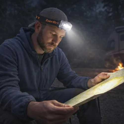 Miniatura 8 de EverBrite Linterna frontal LED, 4 modos de iluminación, cabezal giratorio con diadema ajustable, IPX4 resistente al agua, perfecto para correr