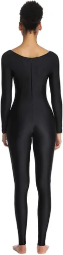 Miniatura 7 de OVIGILY Traje de baile unitardo de manga larga para mujer, traje de cuerpo completo de elastano