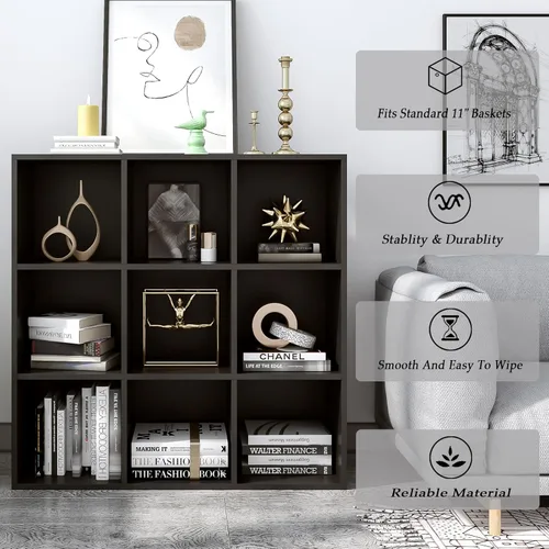 Miniatura 63 de OSCHF - Estantería de almacenamiento de 12 cubos, estantería de madera de 3 niveles con espacios abiertos para el hogar y la oficina, organizador