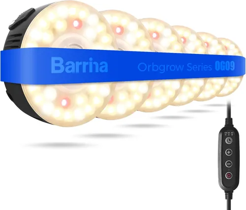 Miniatura 23 de Barrina Orbgrow OG09 Luz de Crecimiento Puck, 5000K 18W (2 x 9W, Equivalente a 270 Vatios), Luz de Espectro Completo para Plantas