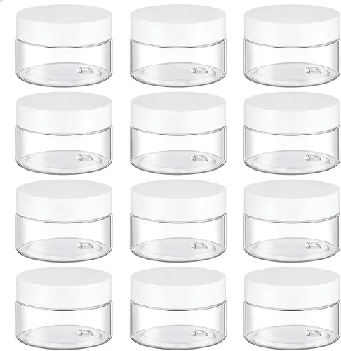 Miniatura 16 de TUZAZO Paquete de 4 tarros de plástico de 1 onza con tapas blancas, recipientes de plástico pequeños de 1 onza con tapas para productos de belleza