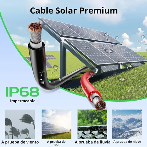 Miniatura 4 de Bateria Power Kit de cable de panel solar de 50 pies negro y rojo de 50 pies, cable de extensión de panel solar de 10 AWG (6 mm²), cable de cobre