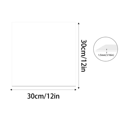 Miniatura 2 de 4 hojas de plástico ABS blanco, láminas de plástico flexible de 12 x 12 x 1/16 pulgadas de grosor, moldeables que las láminas acrílicas