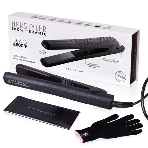 Miniatura 2 de Herstyler Superstyler - Plancha rizadora grande rosa, juego de varita rizadora y alisadora